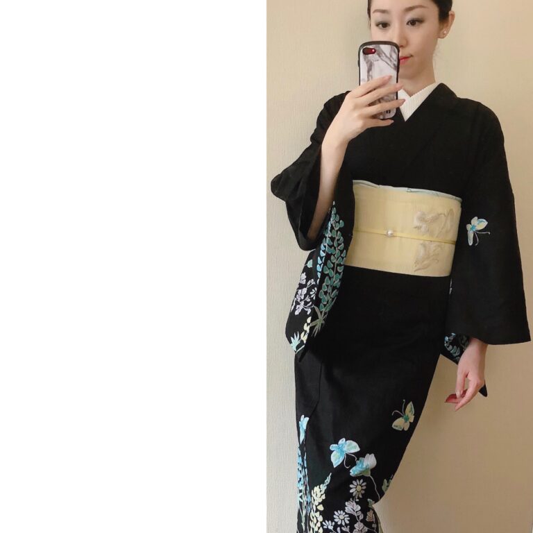 浴衣を夏着物風に着てみました – 奈良県香芝市の着物着付け教室
